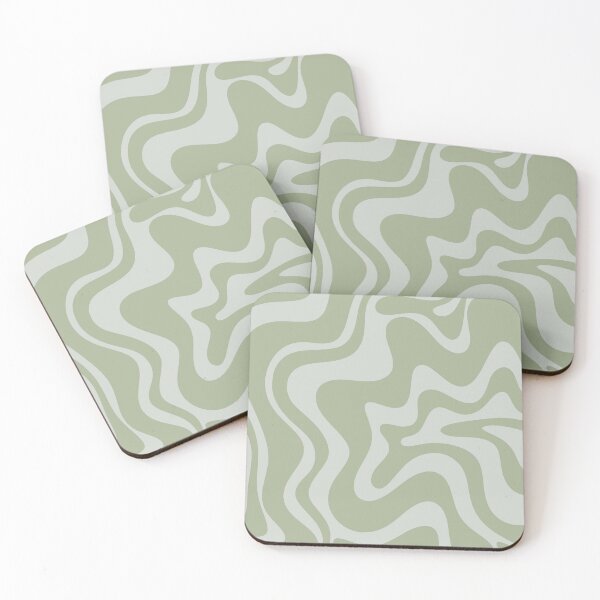 Item preview, Liquid Swirl Contemporary Abstract Pattern in Sage Green and Light Silver Sage Grey designed and sold by kierkegaard.
