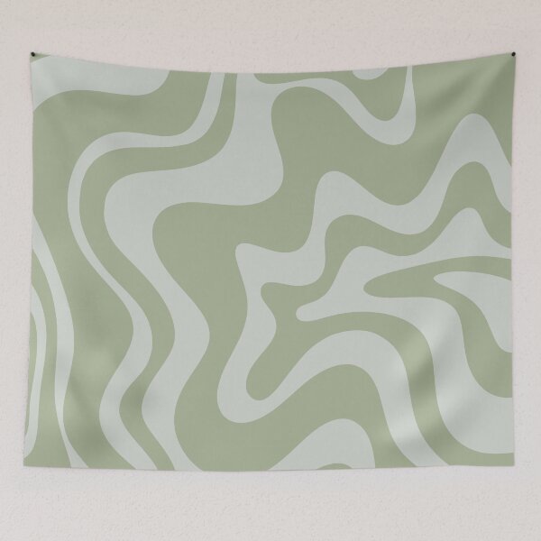 Item preview, Liquid Swirl Contemporary Abstract Pattern in Sage Green and Light Silver Sage Grey designed and sold by kierkegaard.