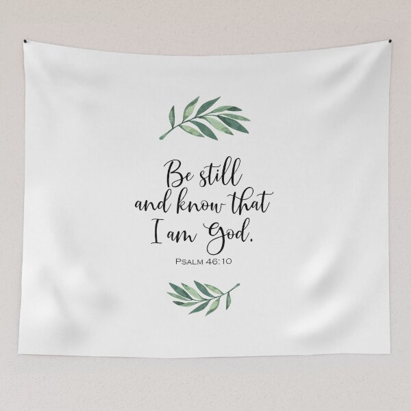 Item preview, Be still and know that I am God with Watercolor Leaf Design from Psalm 46:10 designed and sold by Home Decor Print Studio.