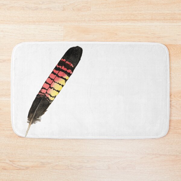 Item preview, Watercolor Red-tailed cockatoo feathers painting designed and sold by L'Atelier Oranjade.