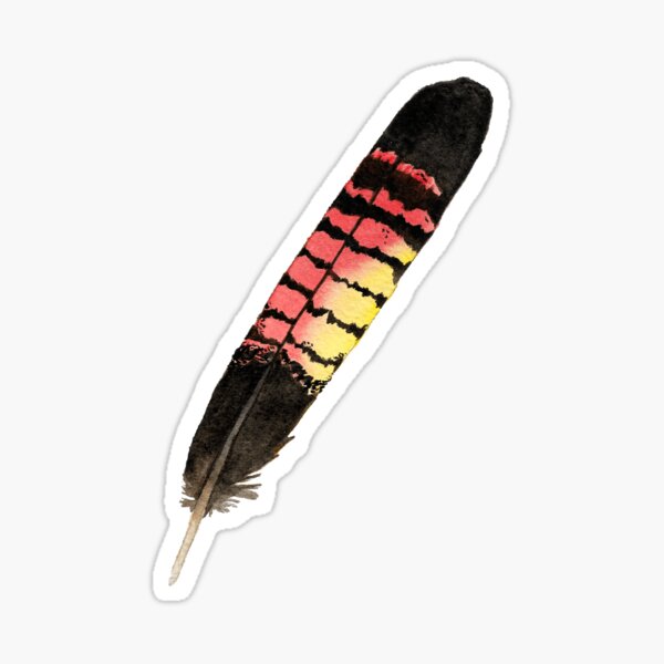 Item preview, Watercolor Red-tailed cockatoo feathers painting designed and sold by Perroquets numériques.