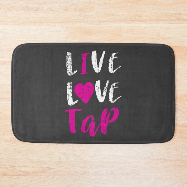 Item preview, Live Love Tap with pink heart. tap dancing design on black. The best fun gift for any dancer! tap dance art, #tapdanceart, tap fam designed and sold by TAP-DANCE-ART.