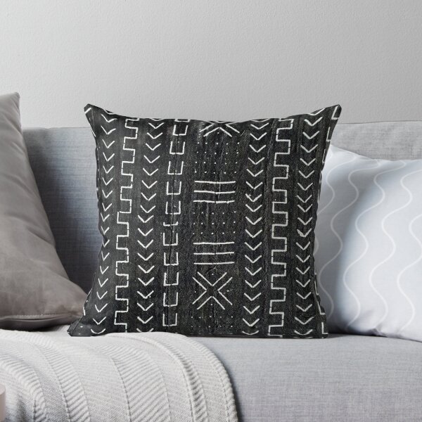 B&W Mudcloth 10 Throw Pillow