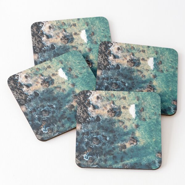 Item preview,  blue ocean waves with rocks designed and sold by The Red Shop.