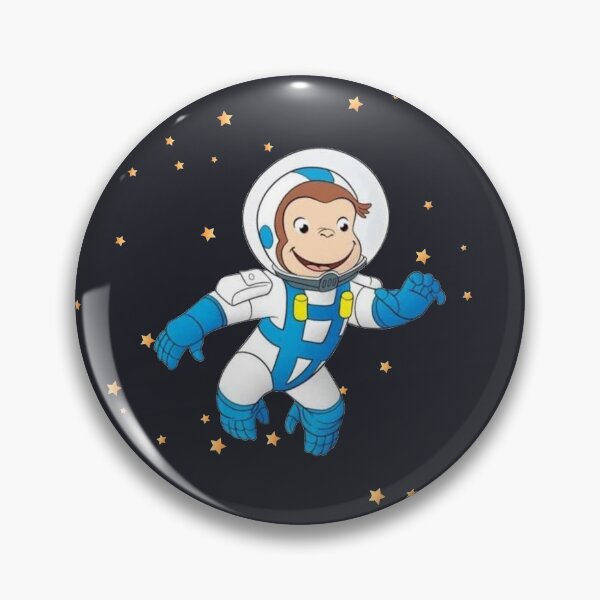 Item preview, George  the curious monkey astronaut cartoon in space scene for childrens room  designed and sold by portrait4you.