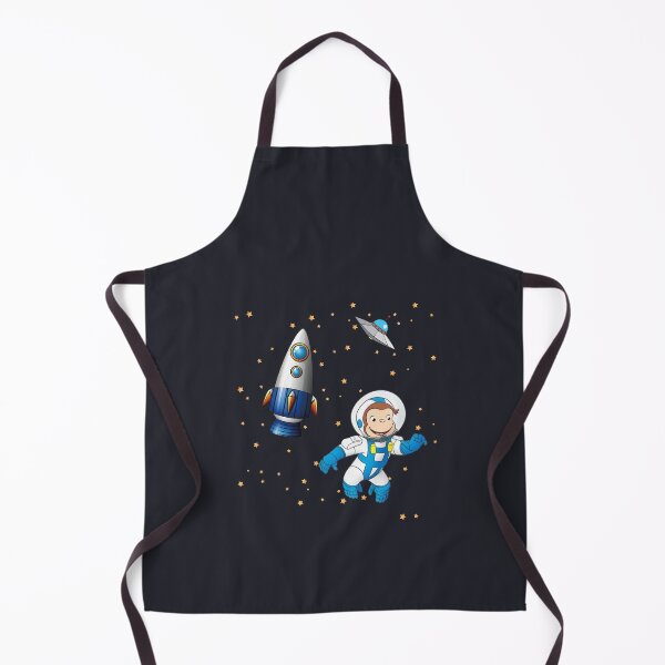 Item preview, George the curious monkey astronaut cartoon in space scene for childrens room designed and sold by portrait4you.