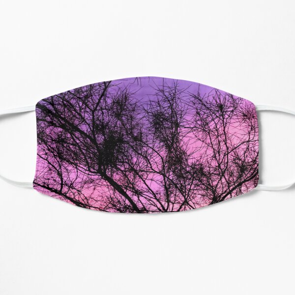 Purple Sunset Through the Trees Flat Mask