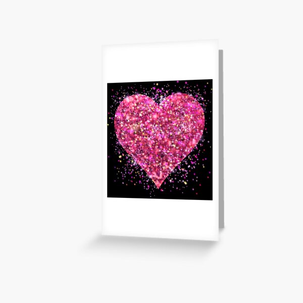 Sparkling Pink glittery heart , pretty glowing valentine heart, graffiti  heart Greeting Card for Sale by hollycooper