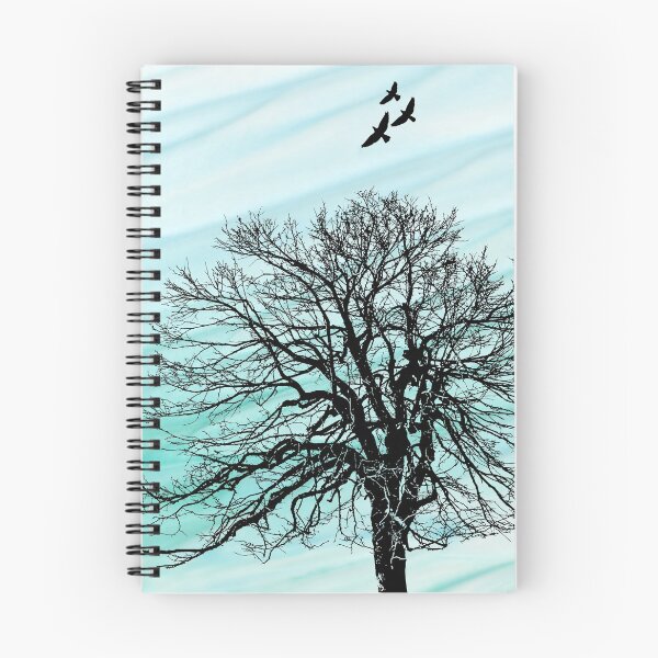 Item preview, Árbol azul y los pájaros Atardecer designed and sold by Moleva.