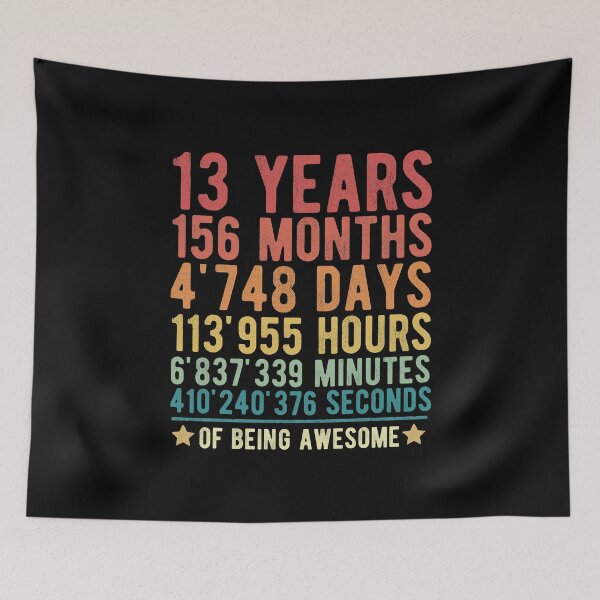 Item preview, Vintage 13th Birthday Funny Gift With Facts 13 Years Old 156 Months Of Being Awesome Bday Party Gifts designed and sold by alenaz.