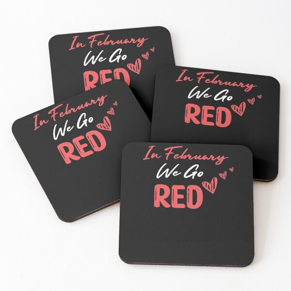 Item preview, In February We Go Red - Cute Heart Disease Awareness - American Women Heart Disease Awareness designed and sold by Run to Creations.
