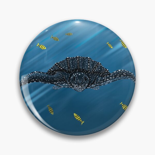 Item preview, Leatherback turtle swimming with fishes designed and sold by Brushes with Nature.