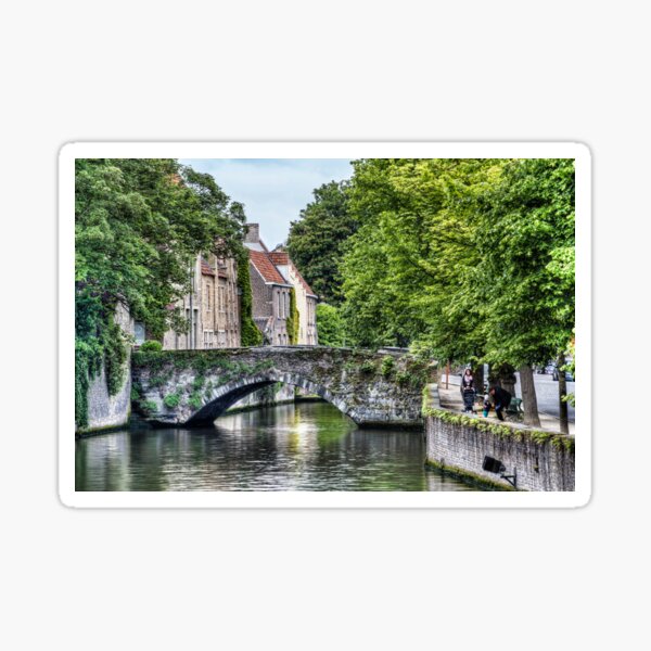 Puente de Meestraat en Brujas Pegatina