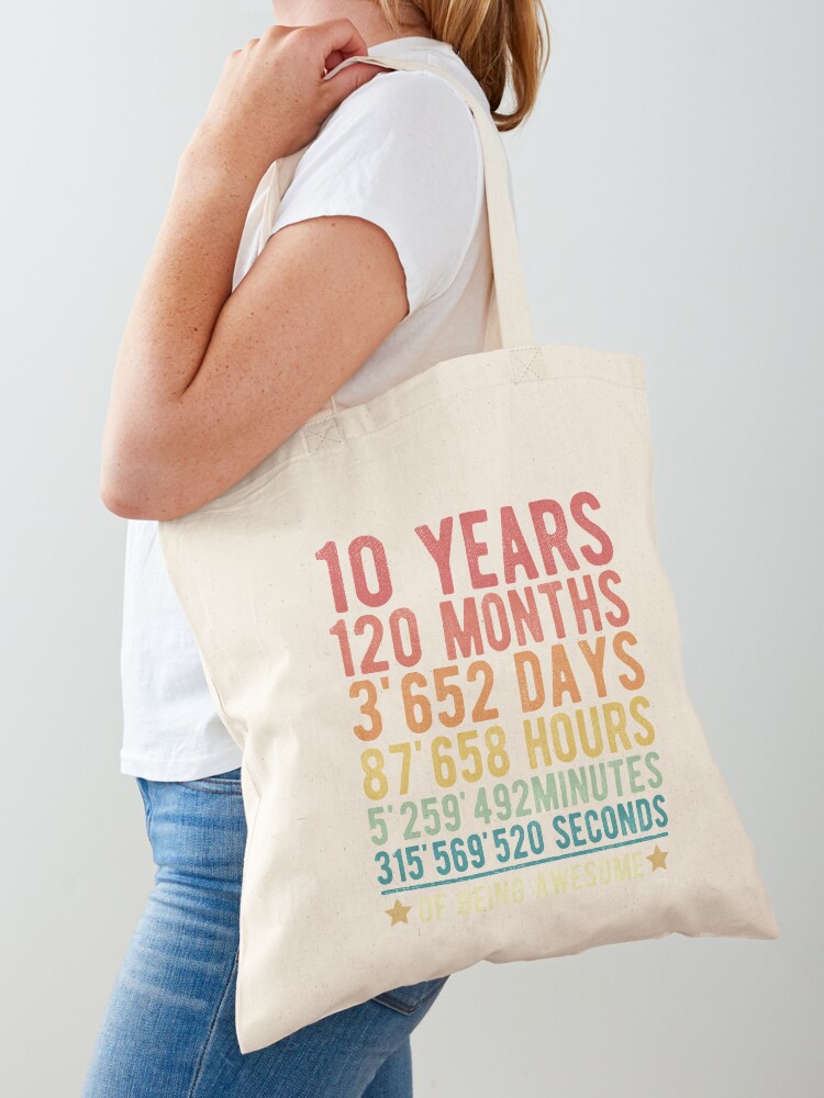 Vintage 10 ans d'être génial drôle 10e cadeau d'anniversaire pour garçon  fille ayant 10 ans | Tote bag