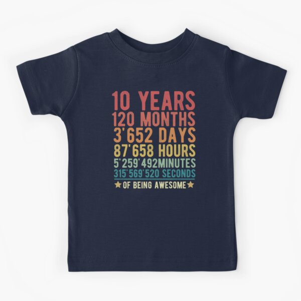 Item preview, Vintage 10 Years Of Being Awesome Funny 10th Birthday Gift for Boy Girl Turning 10 years old designed and sold by alenaz.