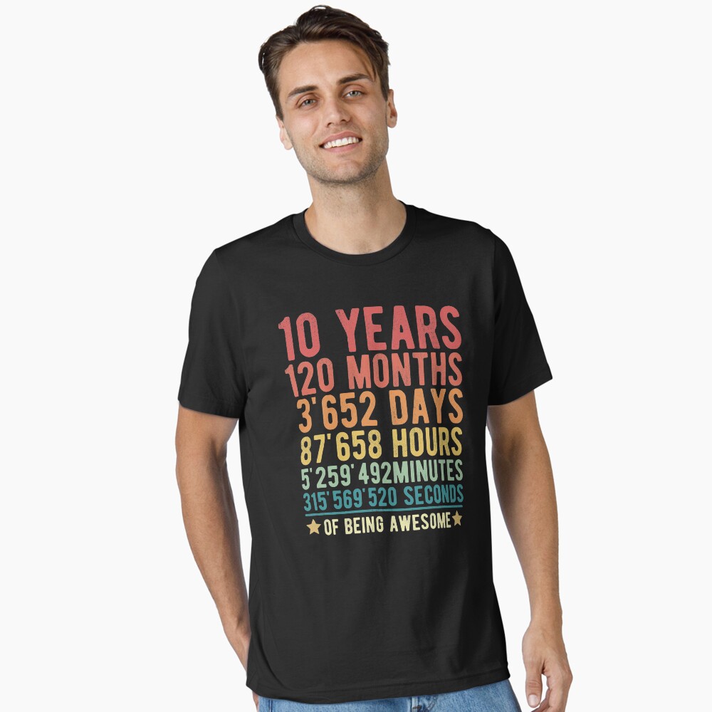 Vintage 10 Years Of Being Awesome Funny 10th Birthday Gift for Boy Girl Turning 10 years old Poster