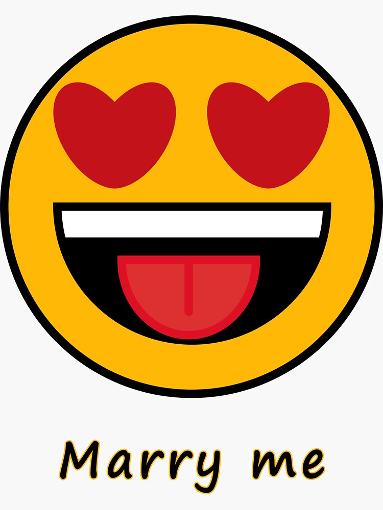 "Marry Me Emoji" Sticker by 360DESIGN Redbubble