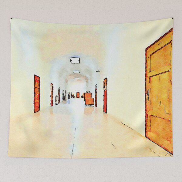 Item preview, Istituto Emiliani: corridor with doors designed and sold by Giuseppe Cocco.