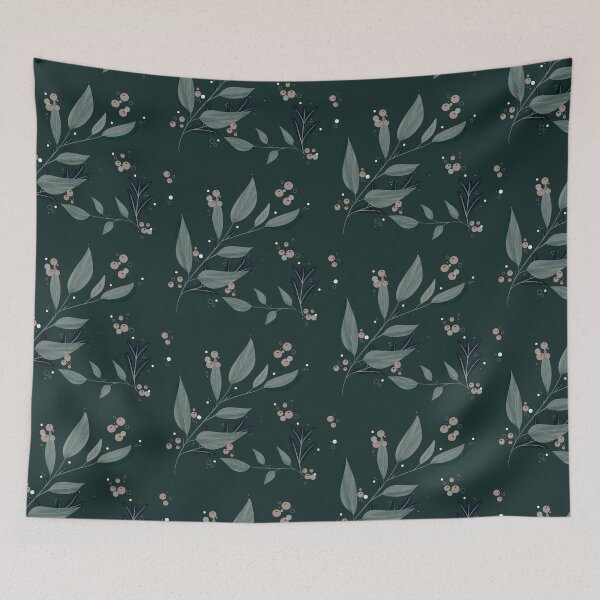 Item preview, Dark Teal Leaf Print designed and sold by cheyenne-leigh.