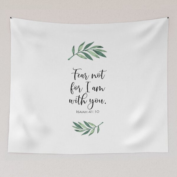 Item preview, Fear not for I am with you with Watercolor Leaf Design from Isaiah 41:10 designed and sold by Home Decor Print Studio.