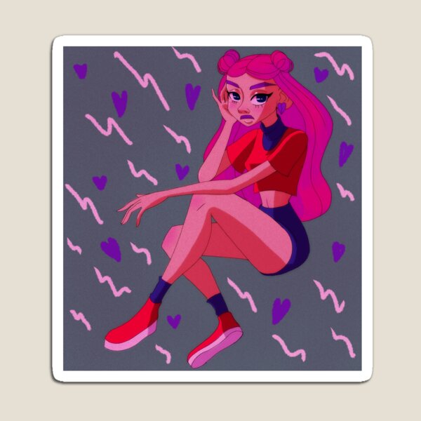 Item preview, 80s Anime Girl w/ background designed and sold by UniCatCreations.