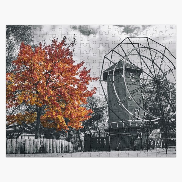 Red Tree and Windmill Jigsaw Puzzle Jigsaw Puzzle