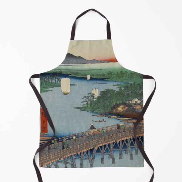Item preview, Senju Great Bridge over Sumida River Vintage Ukiyo-e Japanese Art designed and sold by VintageArchive.