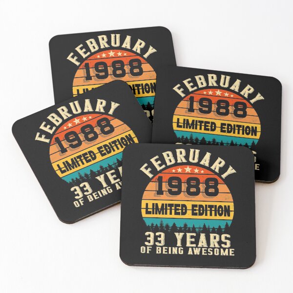 Item preview, 33th Birthday 33 Years Born In 1988 February designed and sold by Renergie.