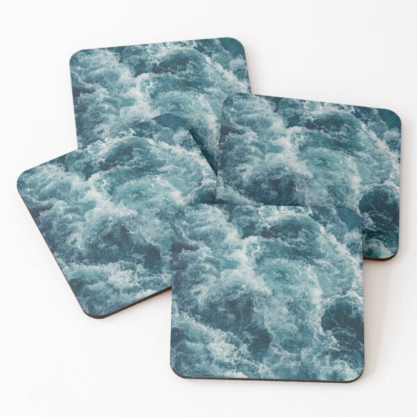 Item preview, dark and light blue rough ocean water waves designed and sold by The Red Shop.