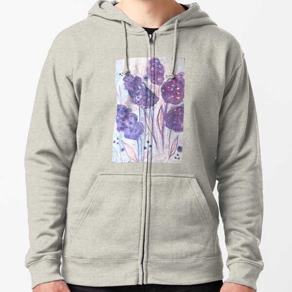 Lilacs Zipped Hoodie