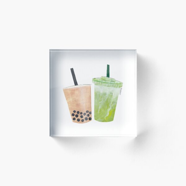 Iced Boba and Match Lattes Acrylic Block