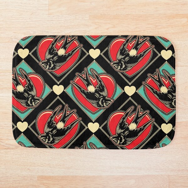 Aperçu de l'œuvre Motif coeur percé et hirondelle créée et vendue par wickedpretty.