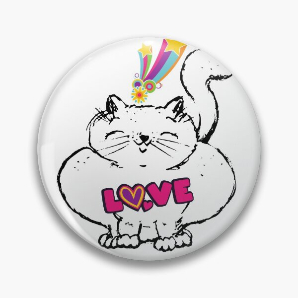 Item preview, Love Cat Fat Cat Drawing Illustration  designed and sold by Beluved.