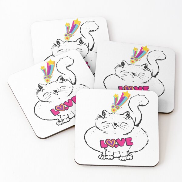 Item preview, Love Cat Fat Cat Drawing Illustration  designed and sold by Beluved.