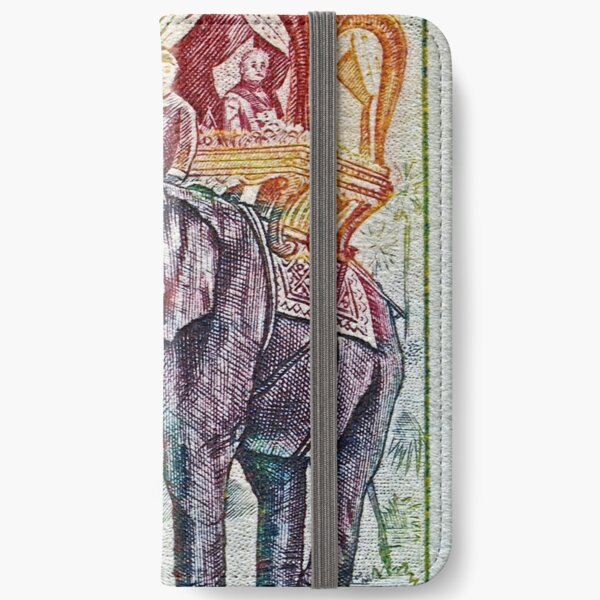 1958 Laos Elephant Stamp iPhone Wallet