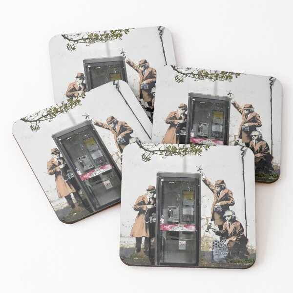 Item preview, Banksy Cheltenham Telephone Box Spies Art - Urban Street Art Decor designed and sold by So Sorted Design.
