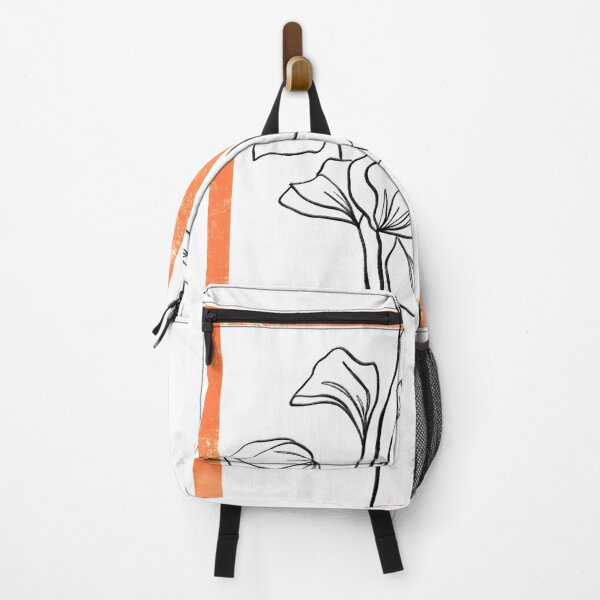 Item preview, Sweetest Pea—minimalist flower line art (orange) designed and sold by HeyHil.