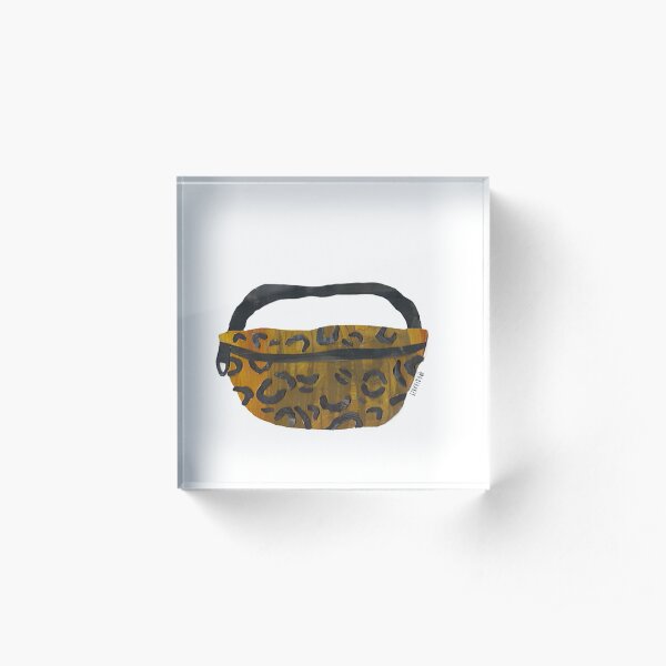 Basic Leopard Pouch Acrylic Block