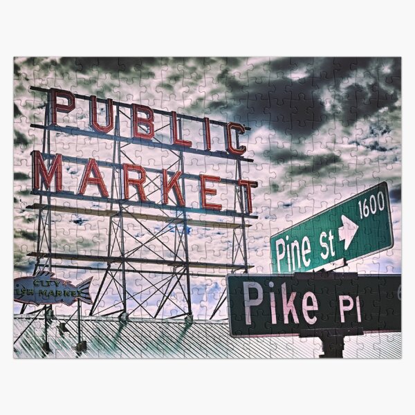 Pike Place Market Sign Jigsaw Puzzle Jigsaw Puzzle