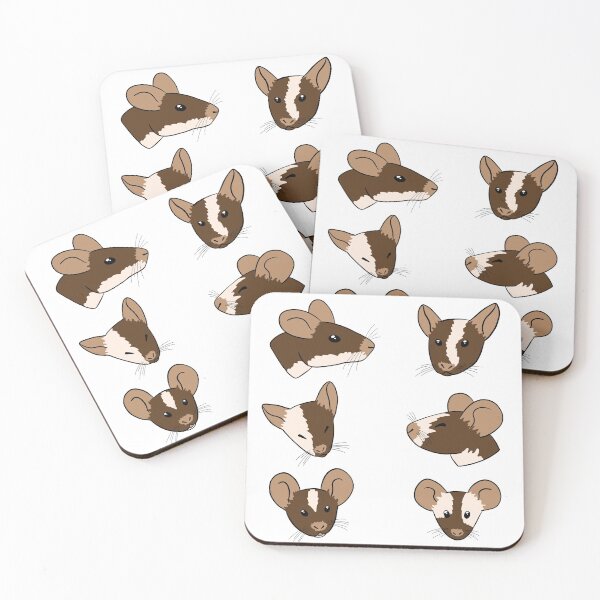 Item preview, Agouti Pied Mouse Heads designed and sold by Ruedile.