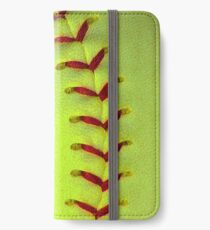 Neon Yellow Softball Stitches iPhone Wallet/Case/Skin