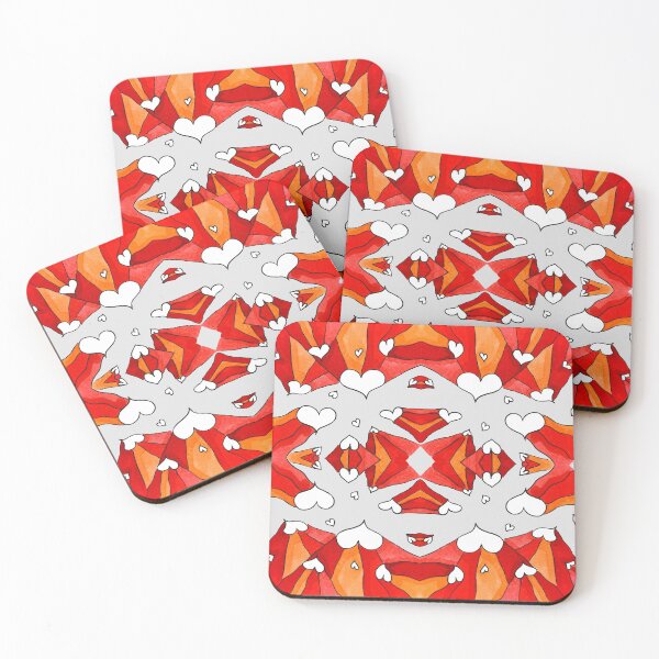 Item preview, Colorful flying Hearts pattern designed and sold by kallyfactory.