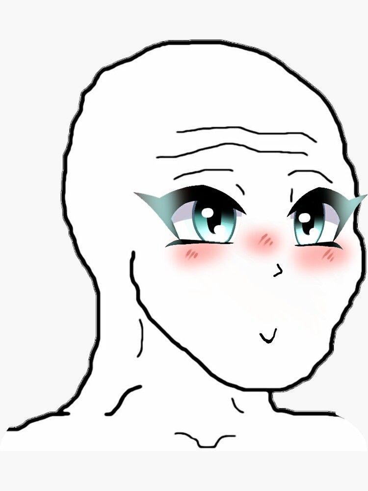 "Anime Wojak" Sticker by marjard Redbubble