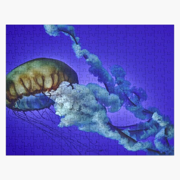 Blue Jellyfish Jigsaw Puzzle Jigsaw Puzzle