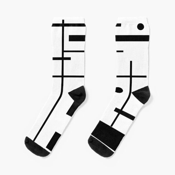 Black And White Abstract Socks
