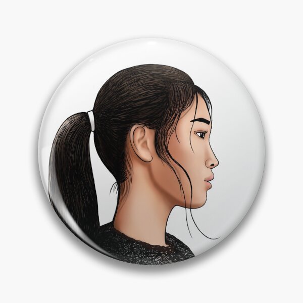 Item preview, stylized painted face in profile of an asian girl designed and sold by nataliavavilina.