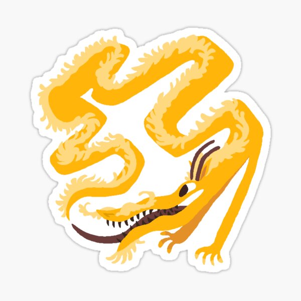 Yellow Dragon chasing its own Tail Sticker