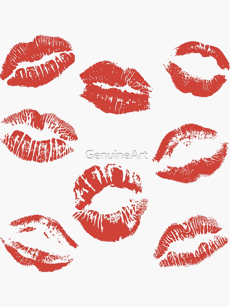 Kiss Kiss Kiss Sticker For Sale By Genuineart Redbubble 