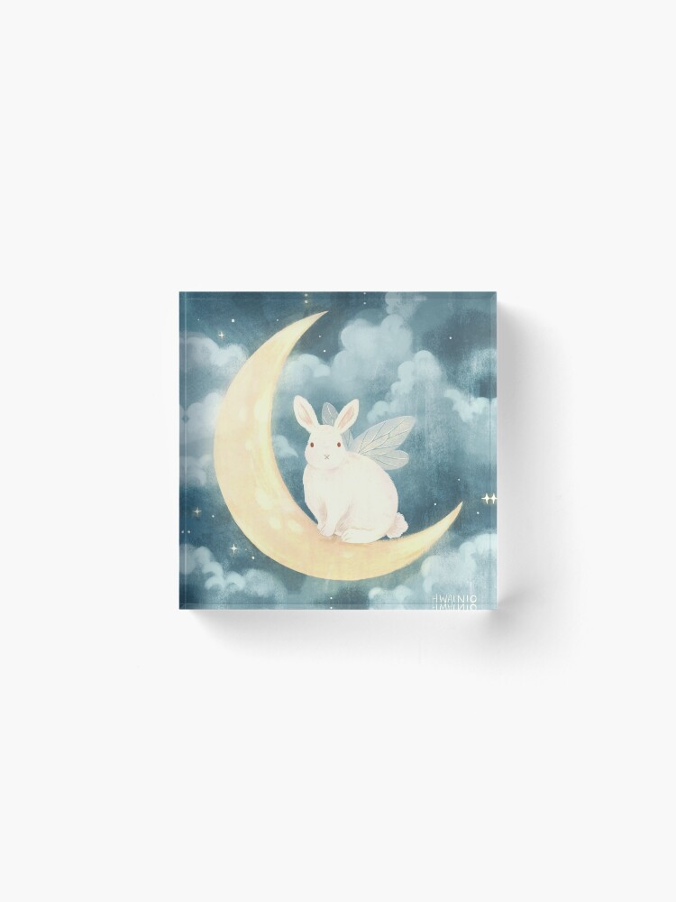 Alternate view of Moon Rabbit Acrylic Block