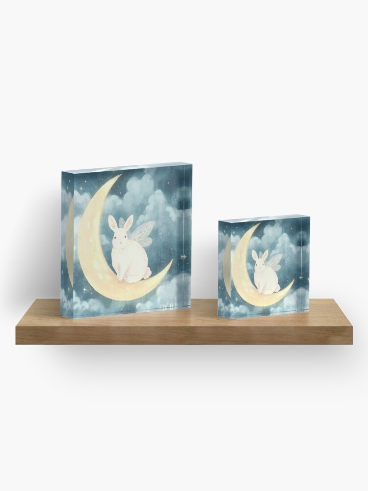 Alternate view of Moon Rabbit Acrylic Block